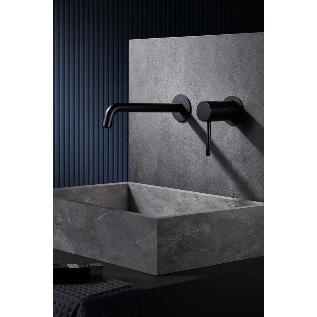 Imagen 2 de Grifo monomando de lavabo empotrado Monza Inex - Negro mate Negro mate