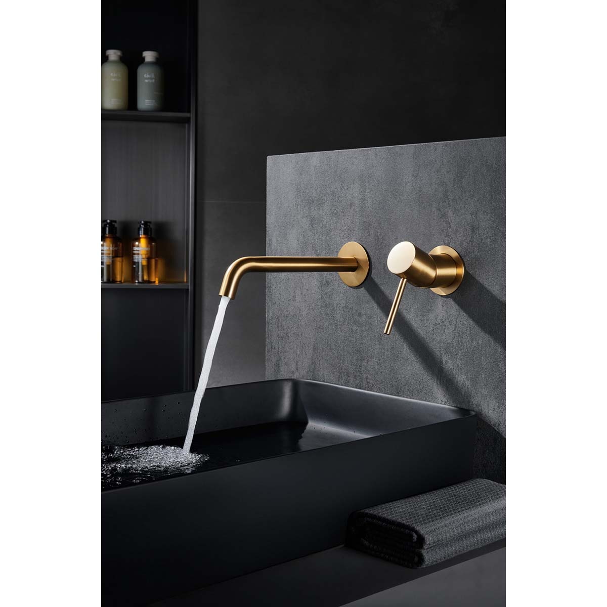 Imagen 2 de Grifo monomando de lavabo empotrado Monza Inex - Oro cepillado Oro cepillado