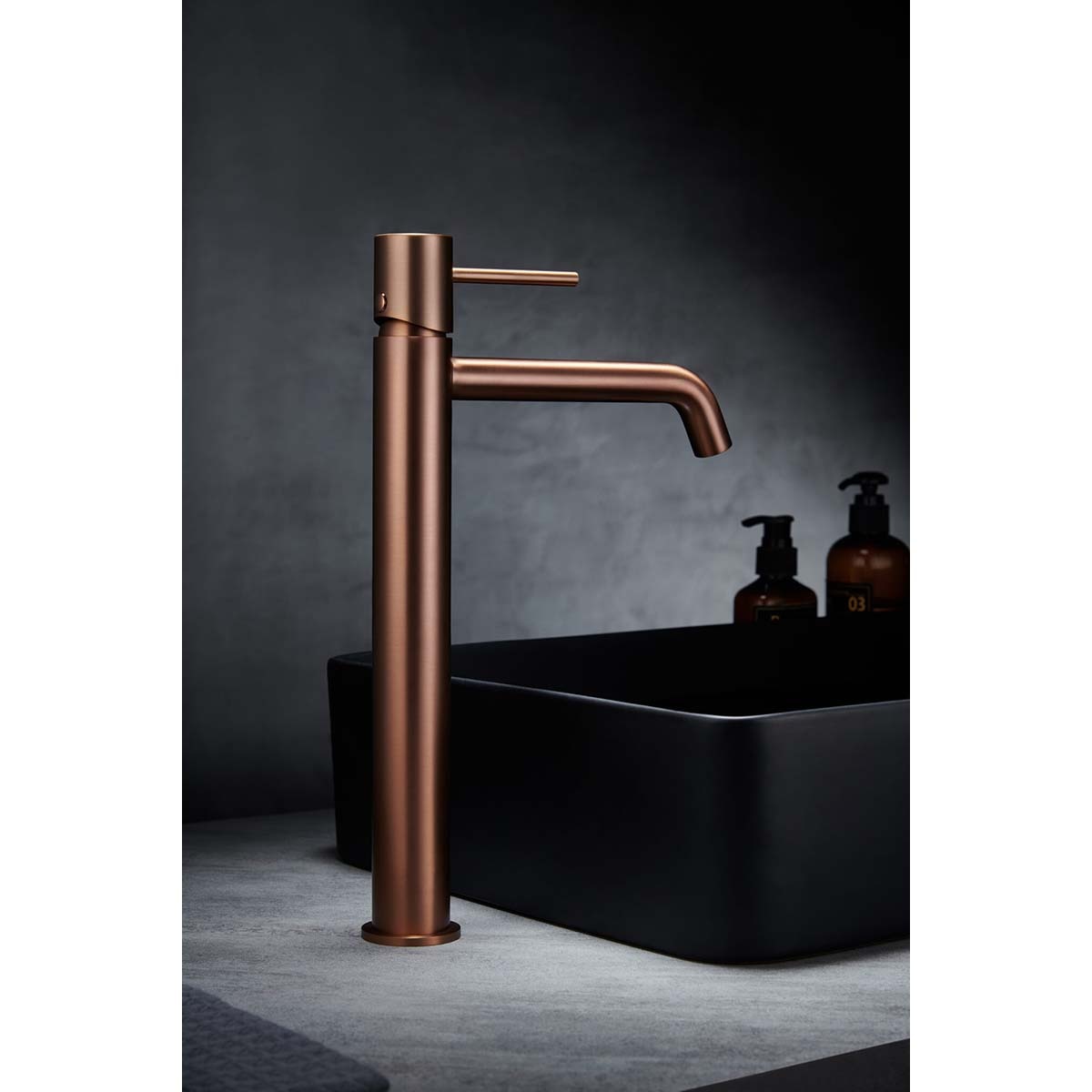 Imagen 2 de Grifo monomando de lavabo alto Monza Imex - ORO ROSA CEPILLADO ORO ROSA CEPILLADO