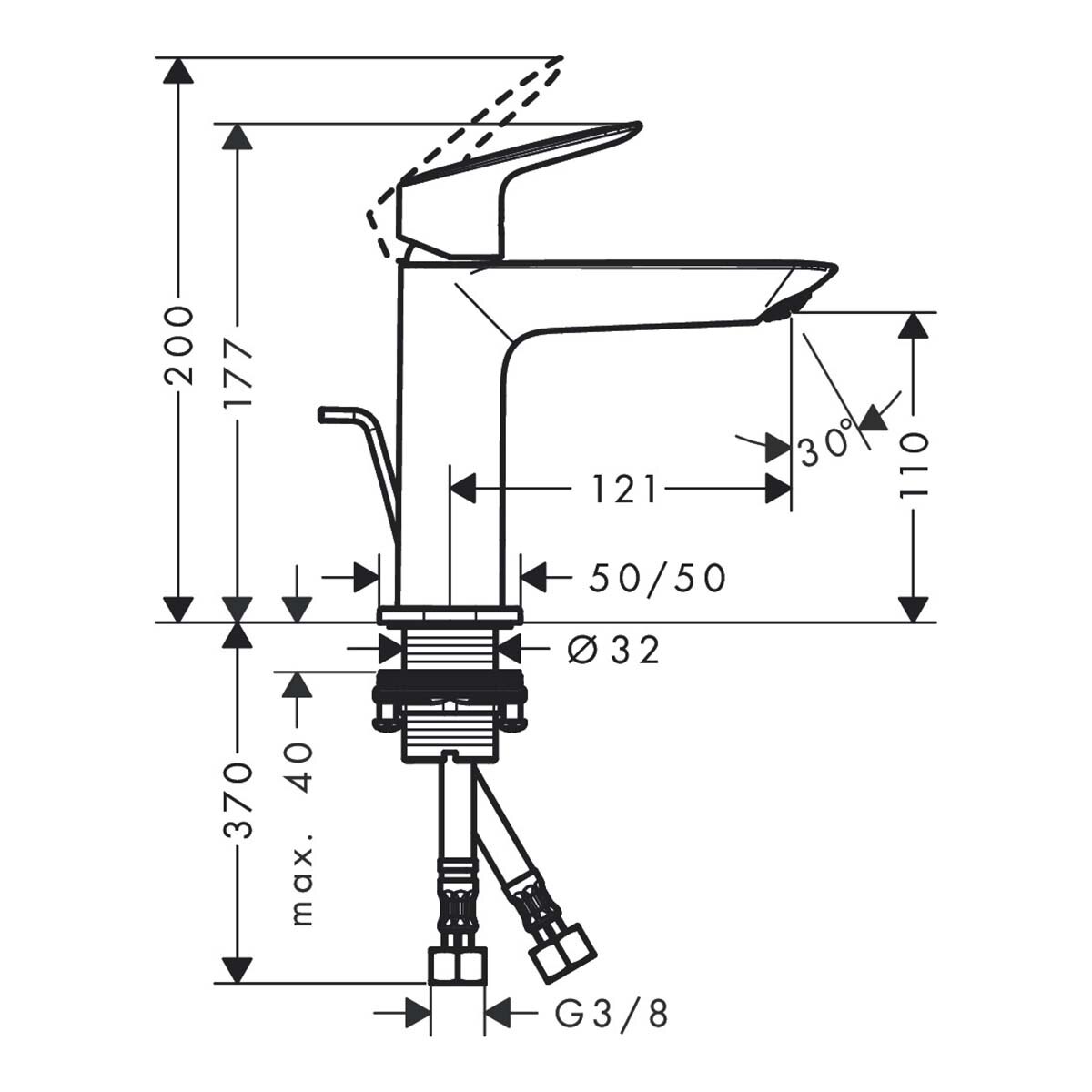 Imagen 3 de Grifo monomando para lavabo con vaciador CoolStart Logis Fine 110 Hansgrohe - Negro mate Negro mate