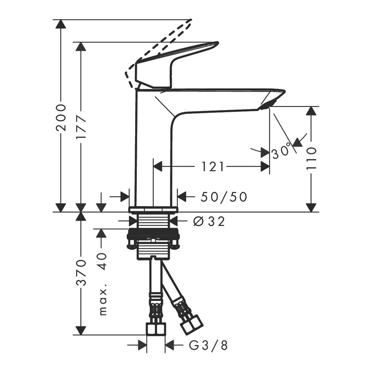 Grifo monomando para lavabo sin vaciador CoolStart Logis Fine 110 110 Hansgrohe - Cromo Cromo-3