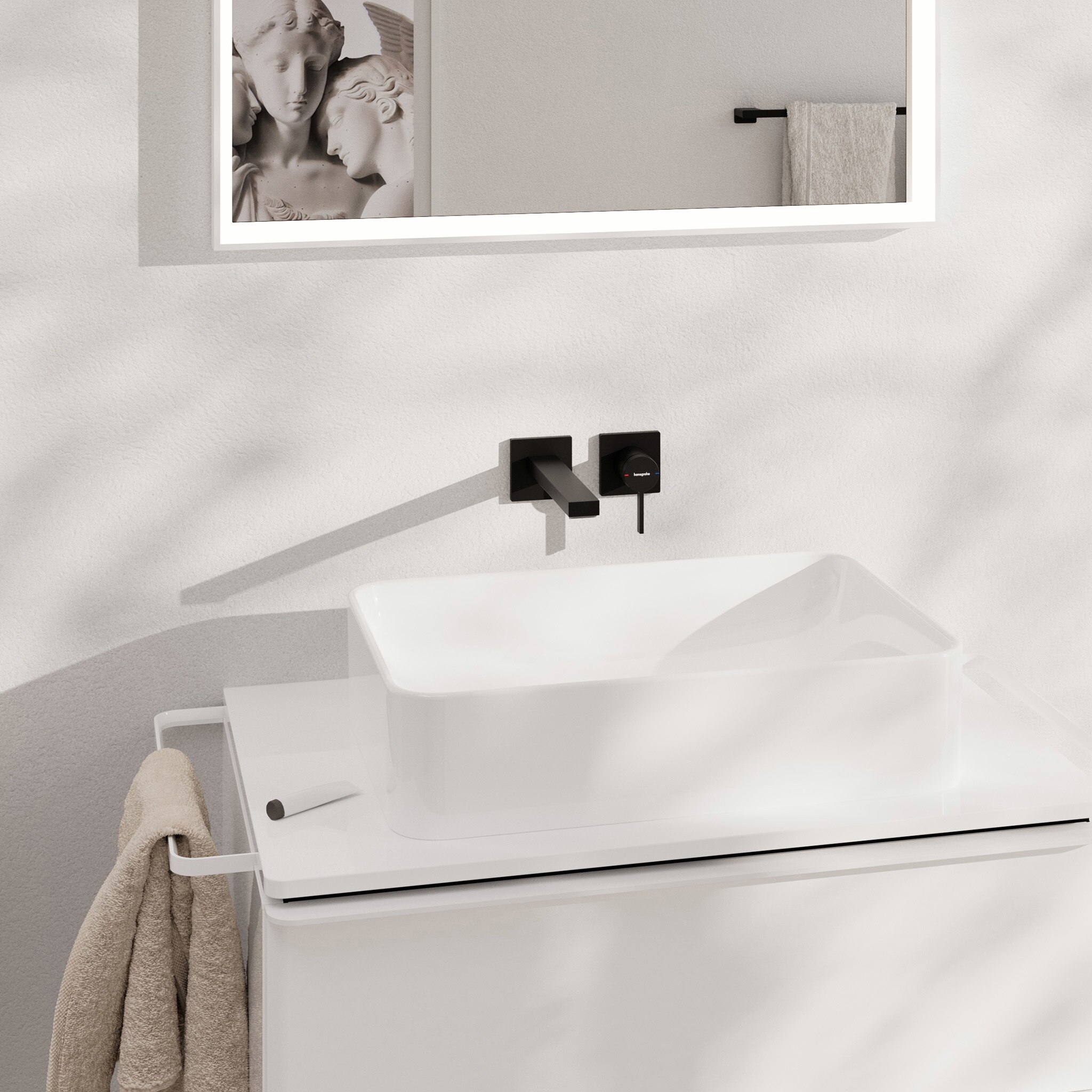 Grifo monomando empotrado para lavabo Tecturis E Hansgrohe - Negro mate Negro mate-2