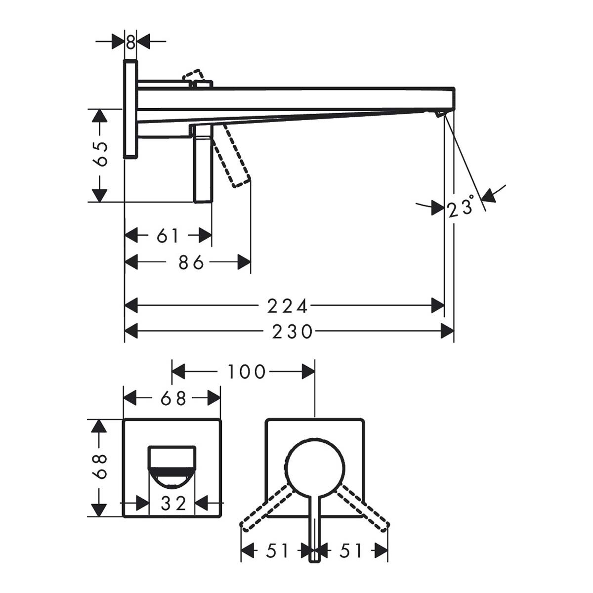 Grifo monomando empotrado para lavabo Tecturis E Hansgrohe - Negro mate Negro mate-3