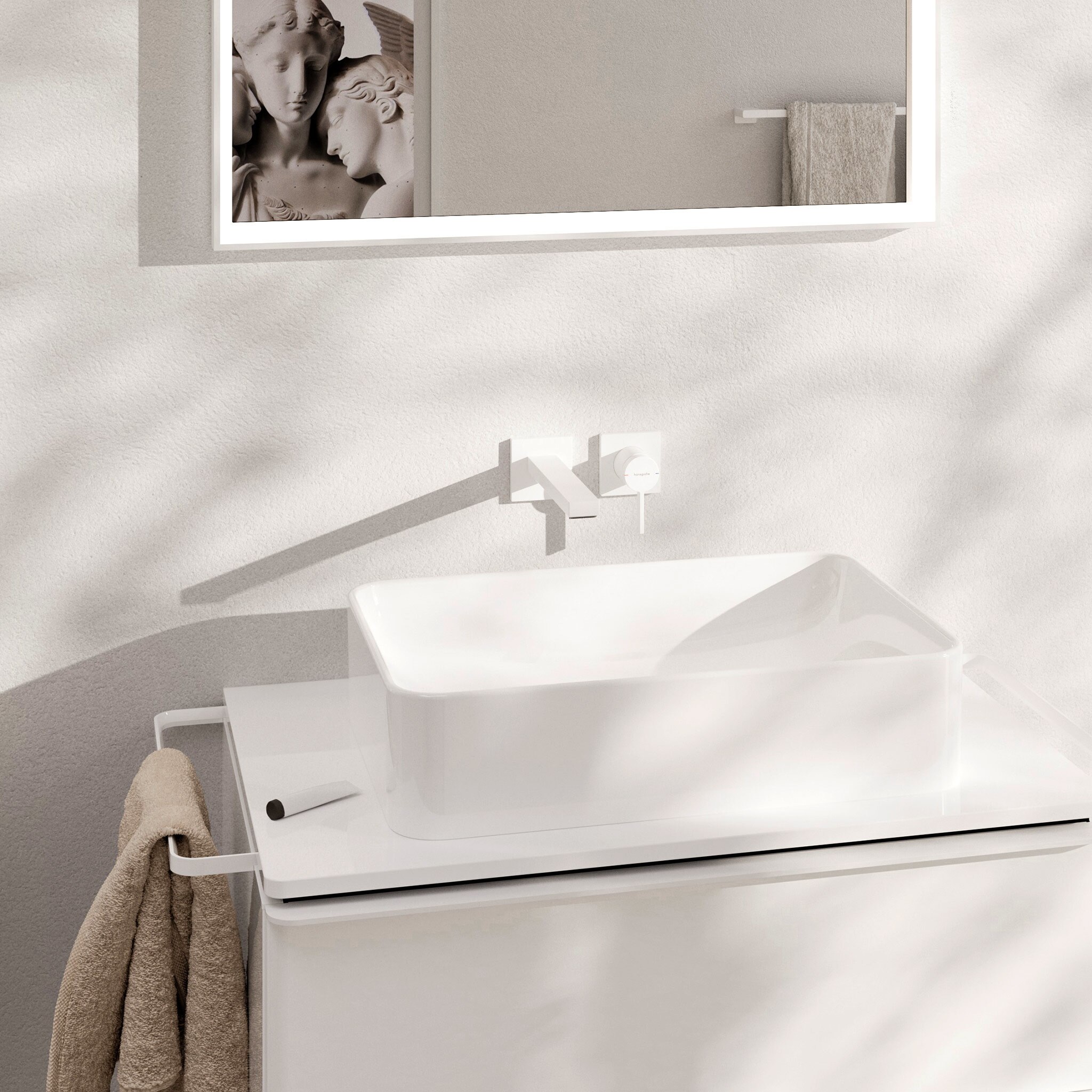 Grifo monomando empotrado para lavabo Tecturis E Hansgrohe - Blanco mate Blanco mate-2