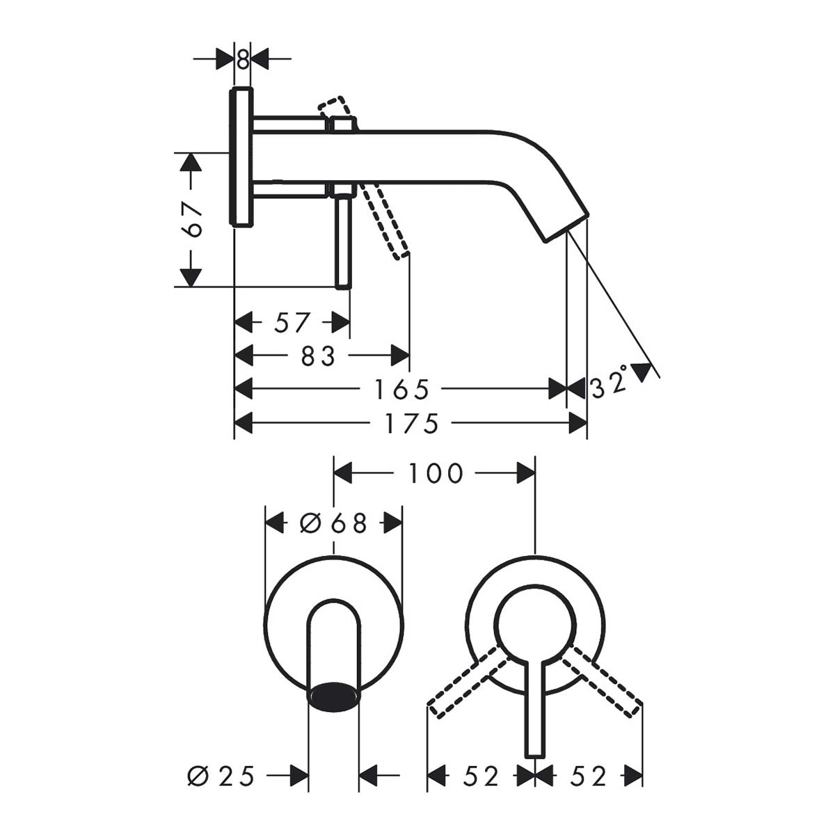 Imagen 3 de Grifo monomando empotrado para lavabo Tecturis S 16,5 Hansgrohe - Cromo Cromo