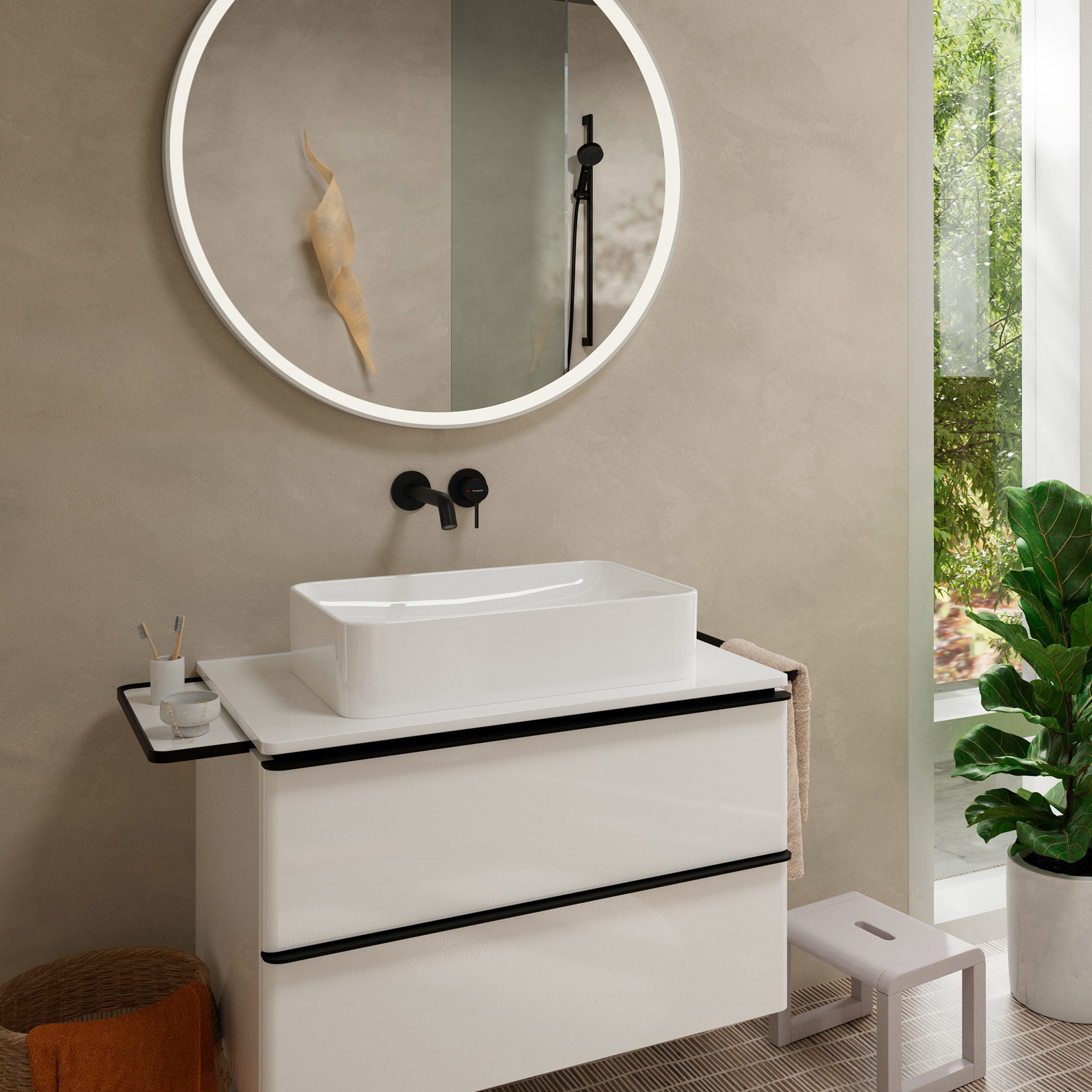 Imagen 2 de Grifo monomando empotrado para lavabo Tecturis S 16,5 Hansgrohe - Negro mate Negro mate