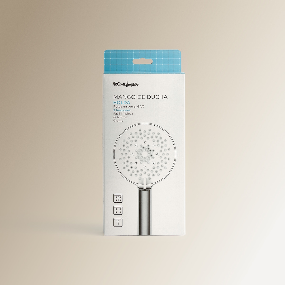 Mango de ducha 3 posiciones Holda El Corte Inglés Cromo-6