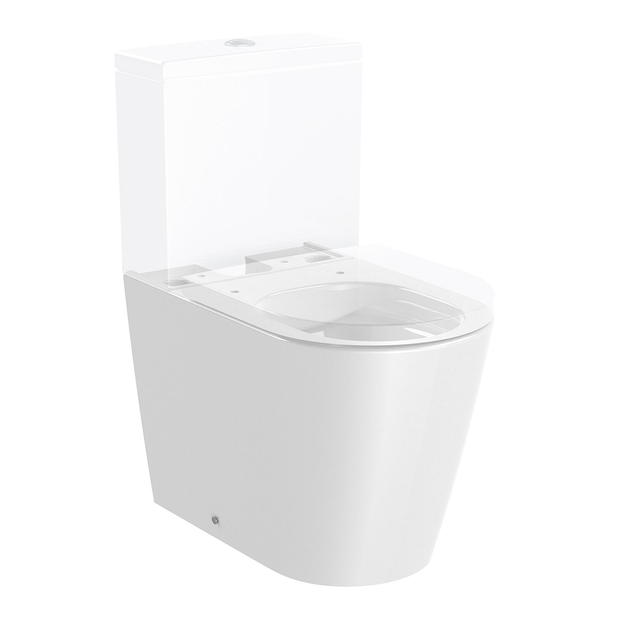 Imagen 0 de Taza compacta para inodoro adosada a la pared Round Inspira Roca Blanco
