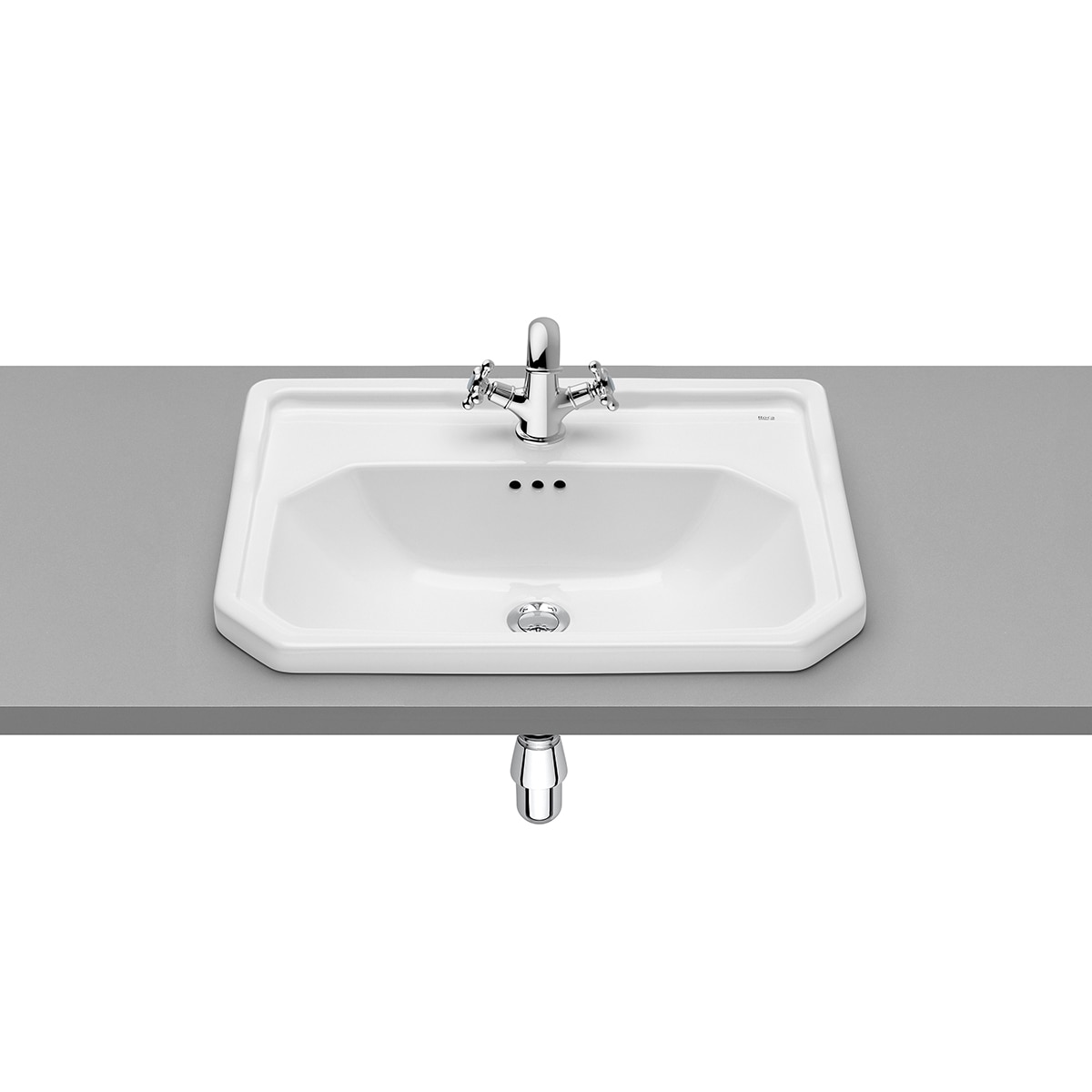 Lavabo de porcelana para encimera Carmen Roca - Blanco Blanco-1