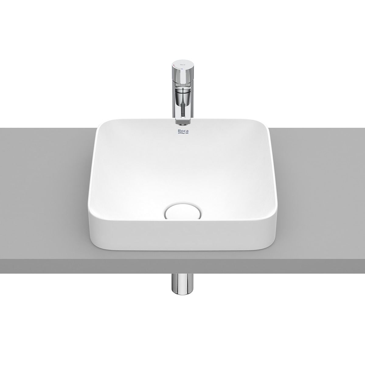 Lavabo de encimera Square Inspira Roca - Blanco mate 37 cm Blanco mate-1