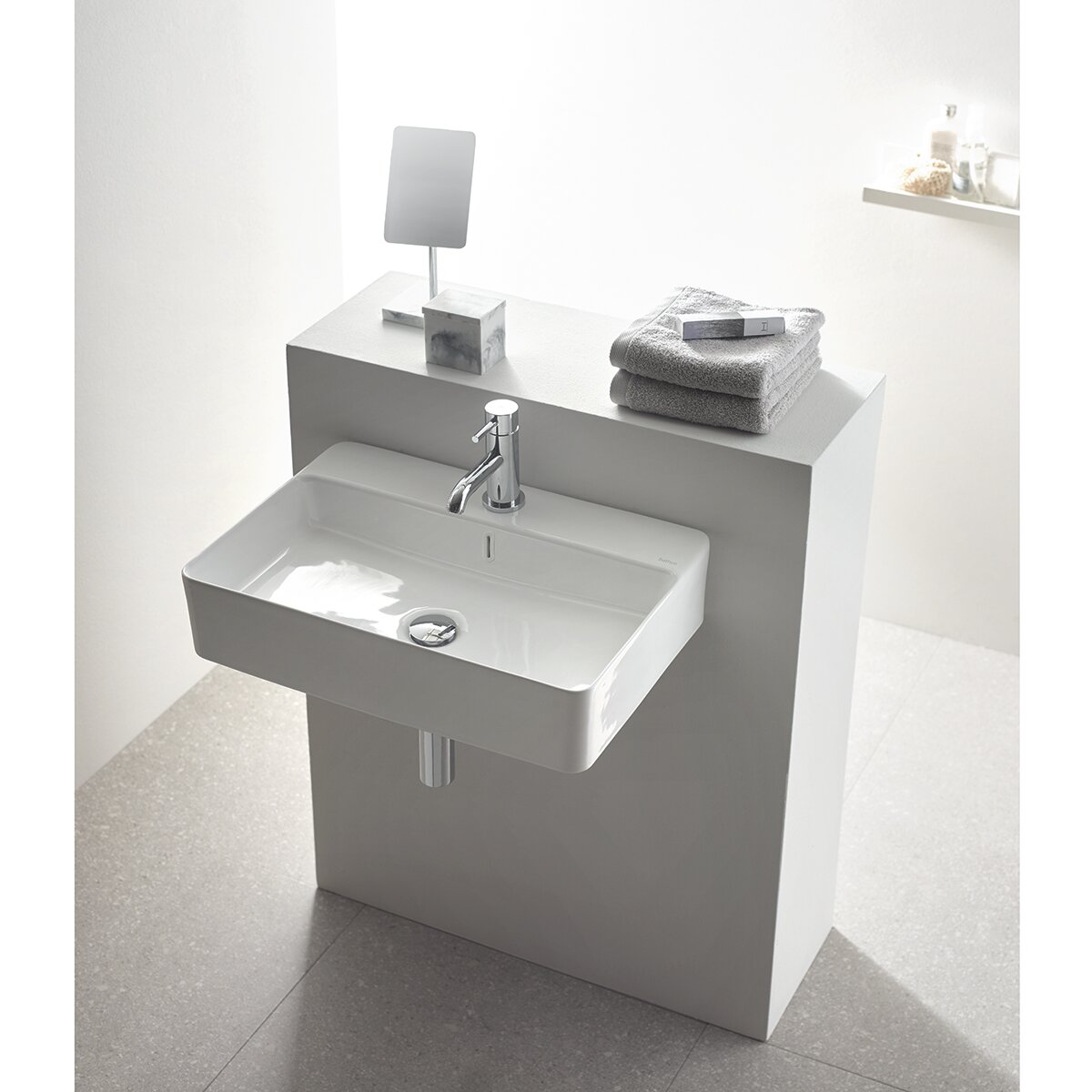 Lavatório para Bancada de Porcelana Santoña Branco-2