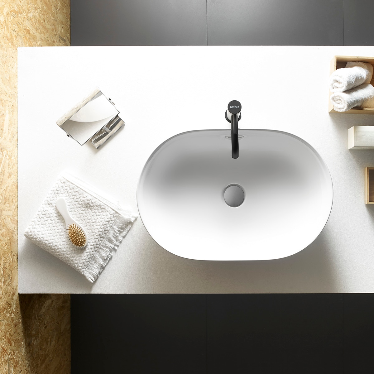 Lavatório para Bancada de Porcelana Livorno Branco-2