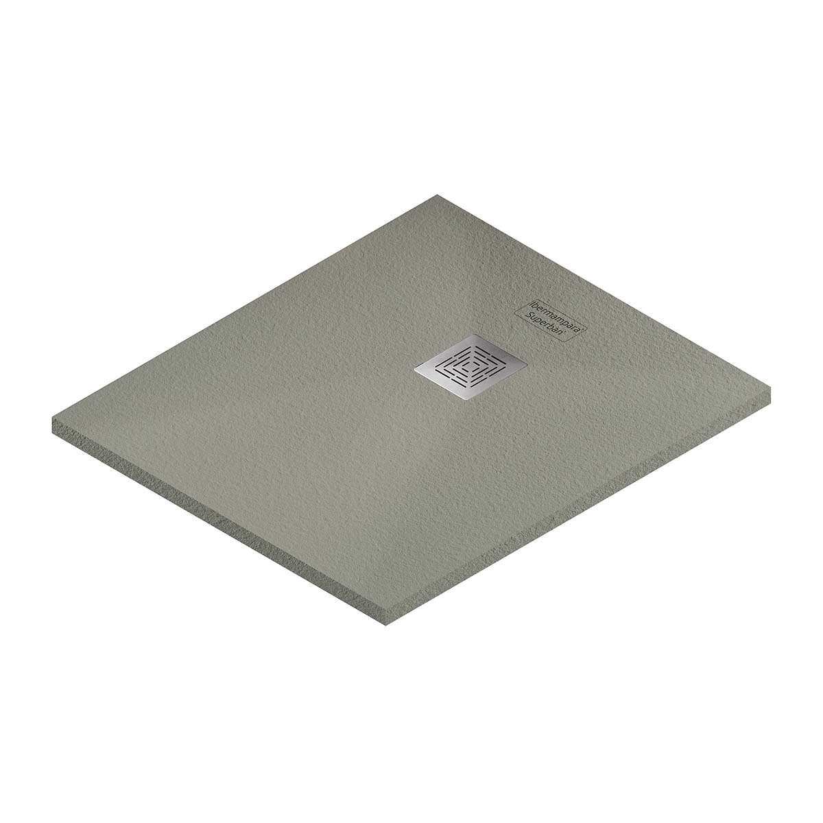 Plato de ducha de resina Delta Ibermampara - Cemento 80 x 80 cm Cemento-1