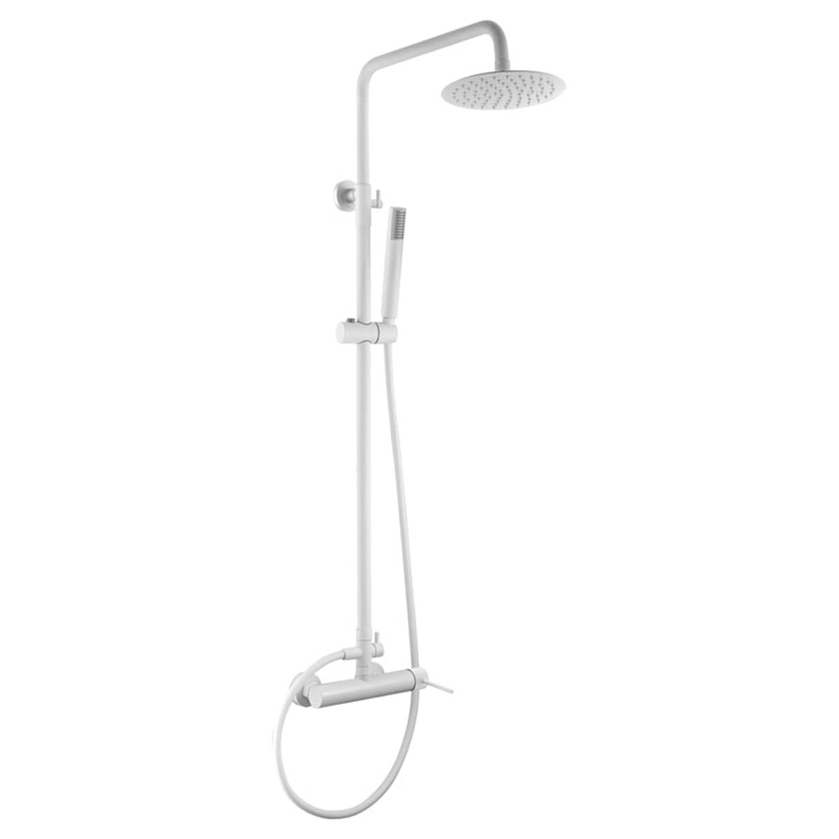 Conjunto de ducha monomando Milos Imex - Blanco mate Blanco mate-1