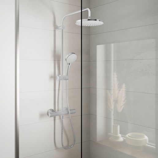 Imagen 0 de Conjunto de ducha con termostato y rociador redondo Vernis Hansgrohe Negro mate