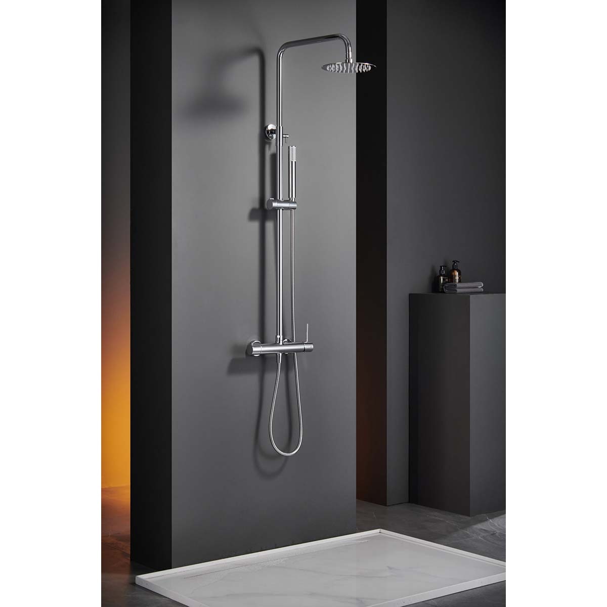 Conjunto de ducha monomando de acero inoxidable Monza Imex - Cromo Cromo-2