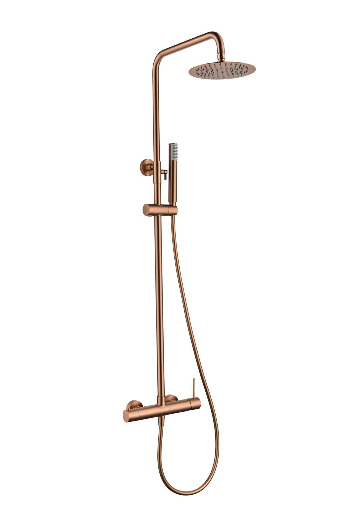 Conjunto de ducha monomando de acero inoxidable Monza Imex - ORO ROSA CEPILLADO ORO ROSA CEPILLADO-1