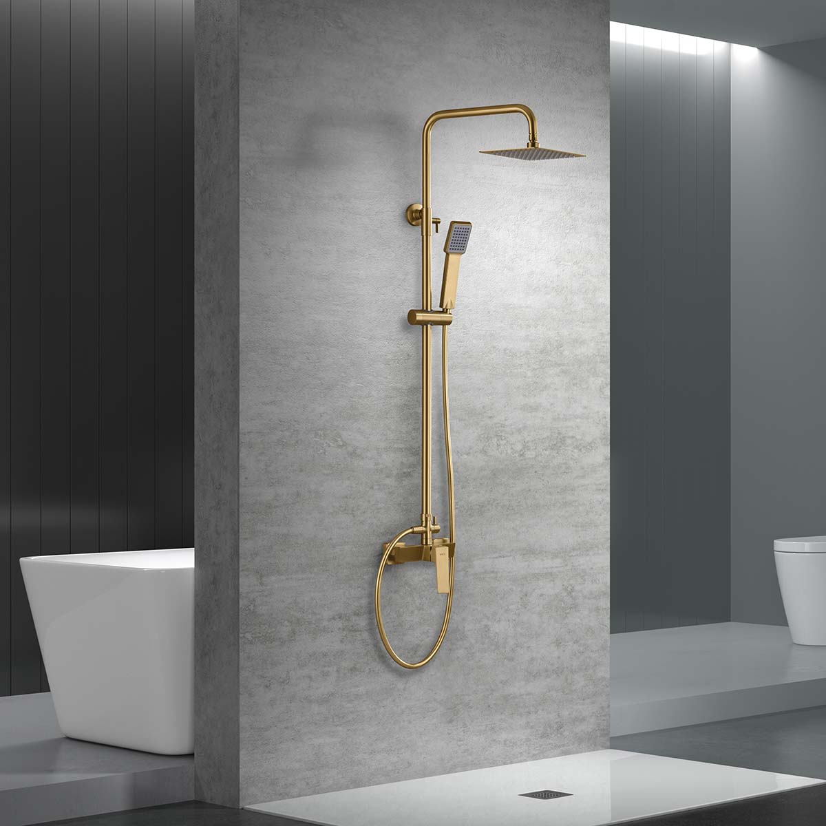 Conjunto de ducha monomando Art Imex - Oro cepillado Oro cepillado-2