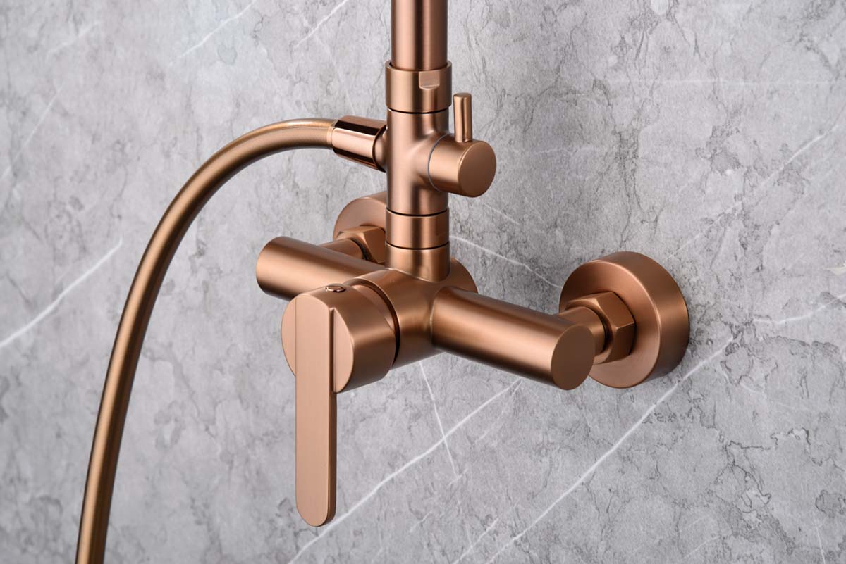 Conjunto de ducha monomando Roma Imex - ORO ROSA CEPILLADO ORO ROSA CEPILLADO-2