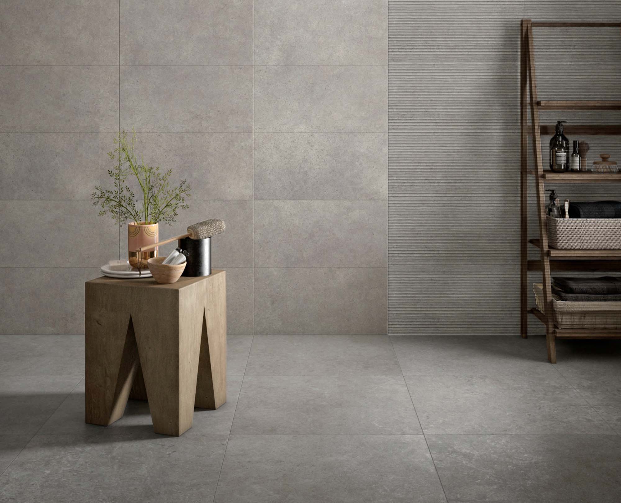 Azulejo de pared rectificado 30x60 cm Limestone Roca Cerámica - Gris Gris-2