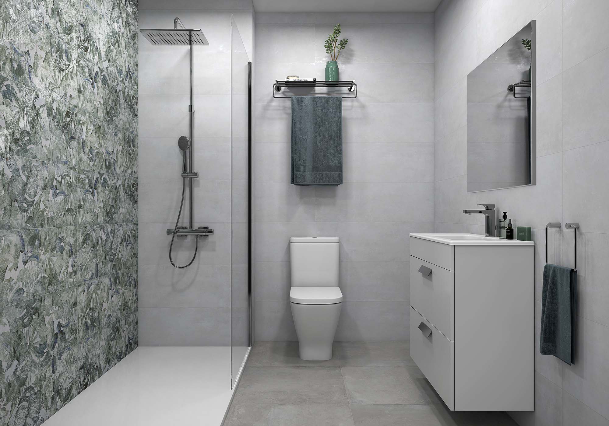 Azulejo de pared rectificado 30x90 cm Terre Roca Cerámica - Blanco Blanco-2