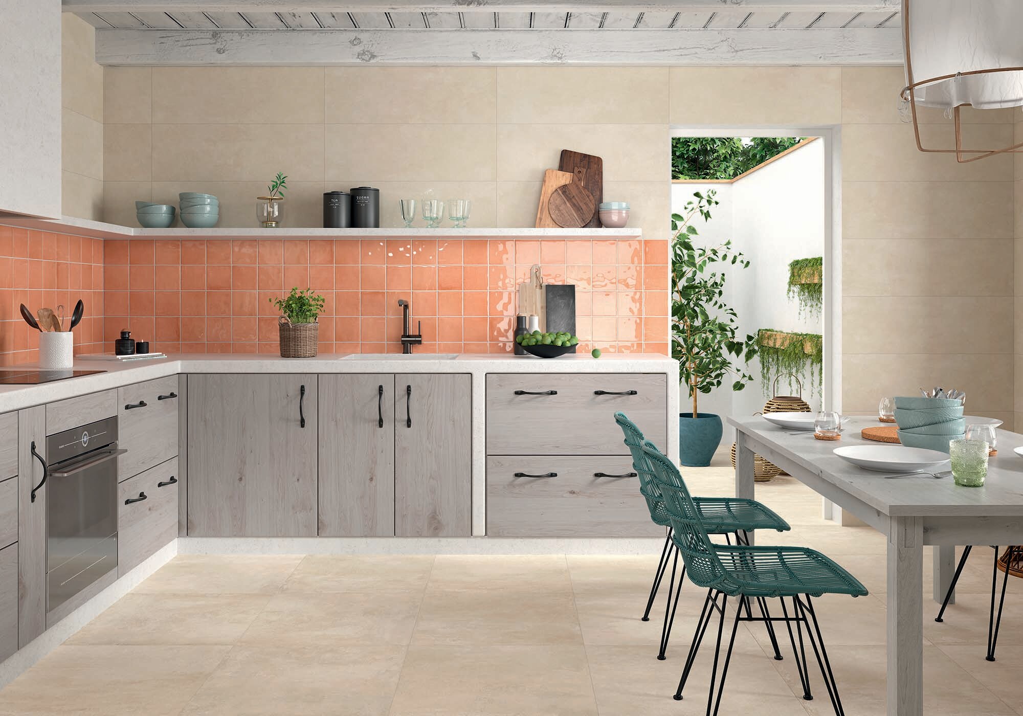 Azulejo de pared rectificado 30x90 cm Terre Roca Cerámica - Beige Beige-2