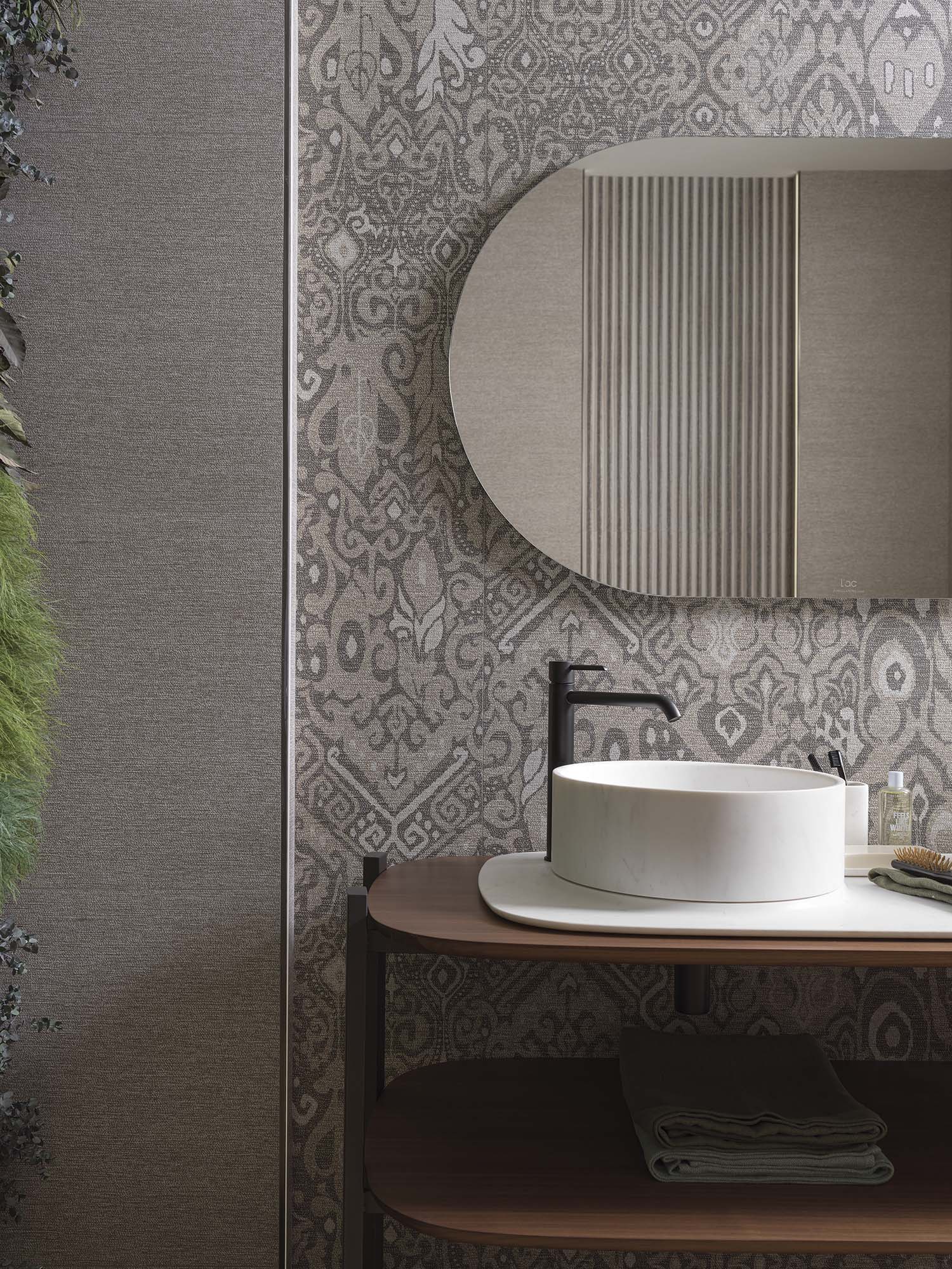 Azulejo de pared rectificado 59x150 cm Deco Linz Porcelanosa - Gris Gris-2