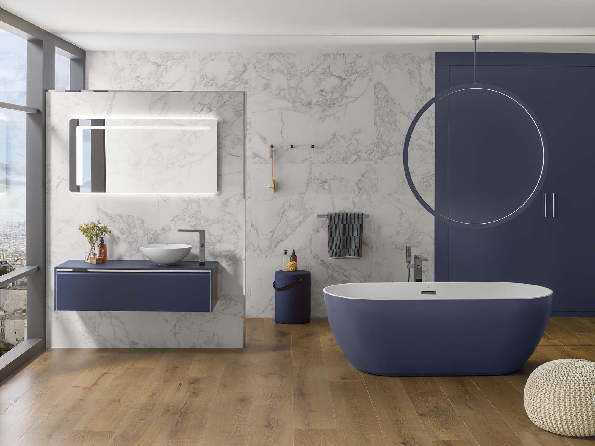 Azulejo de suelo y pared rectificado 19x120 cm Oxford Porcelanosa - Cognac Cognac-2