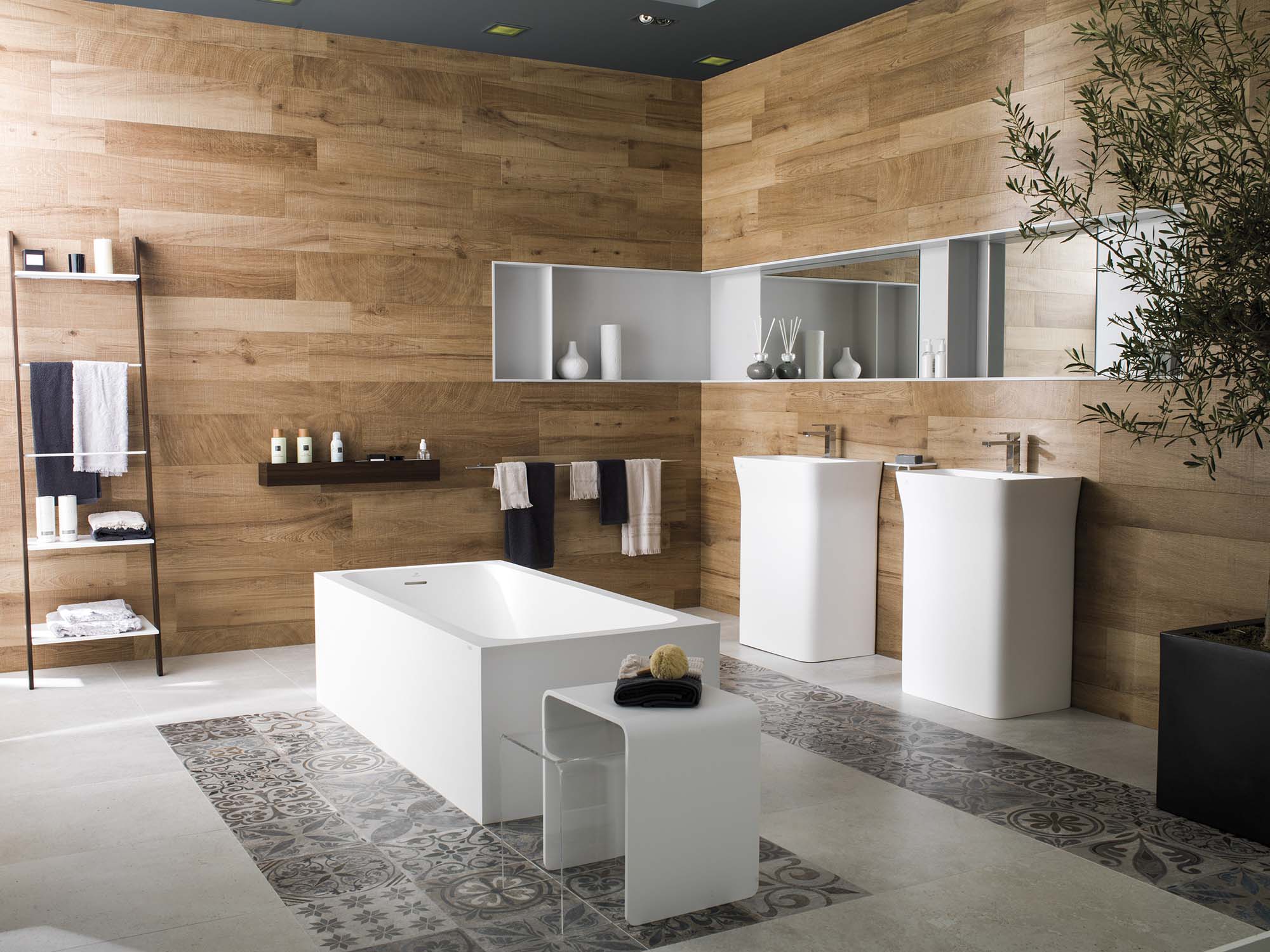 Azulejo de suelo y pared rectificado 29x120 cm Ascot Porcelanosa - Teca Teca-4