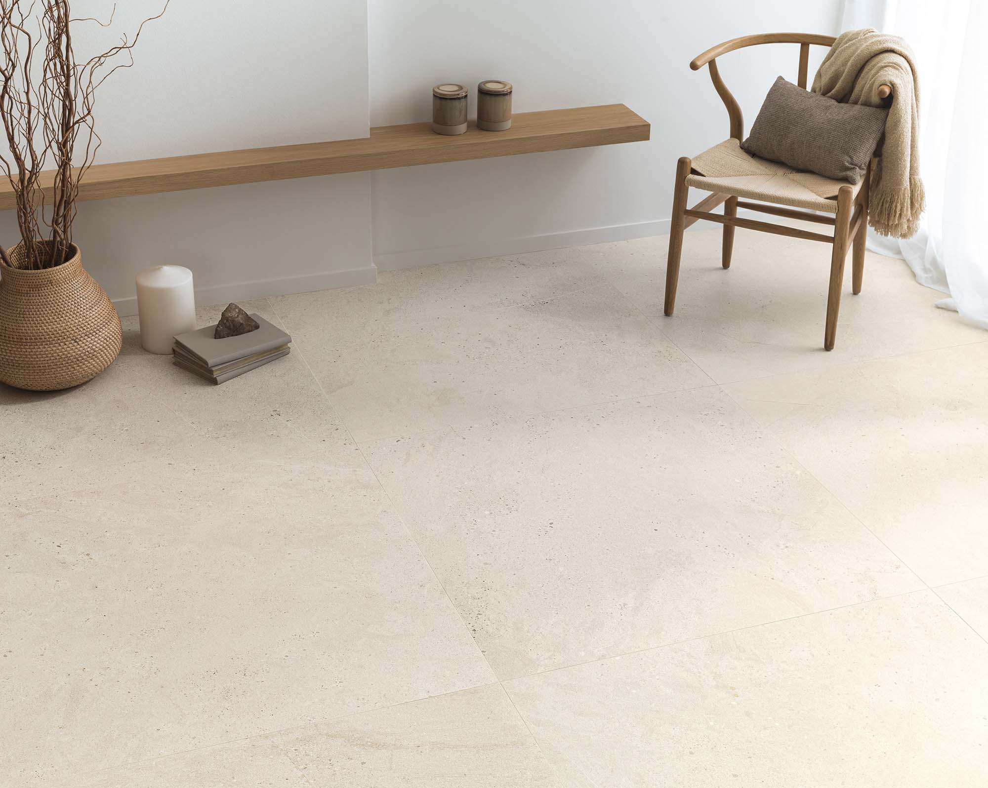 Azulejo de suelo rectificado 120x120 cm Durango Porcelanosa - Hueso Hueso-2