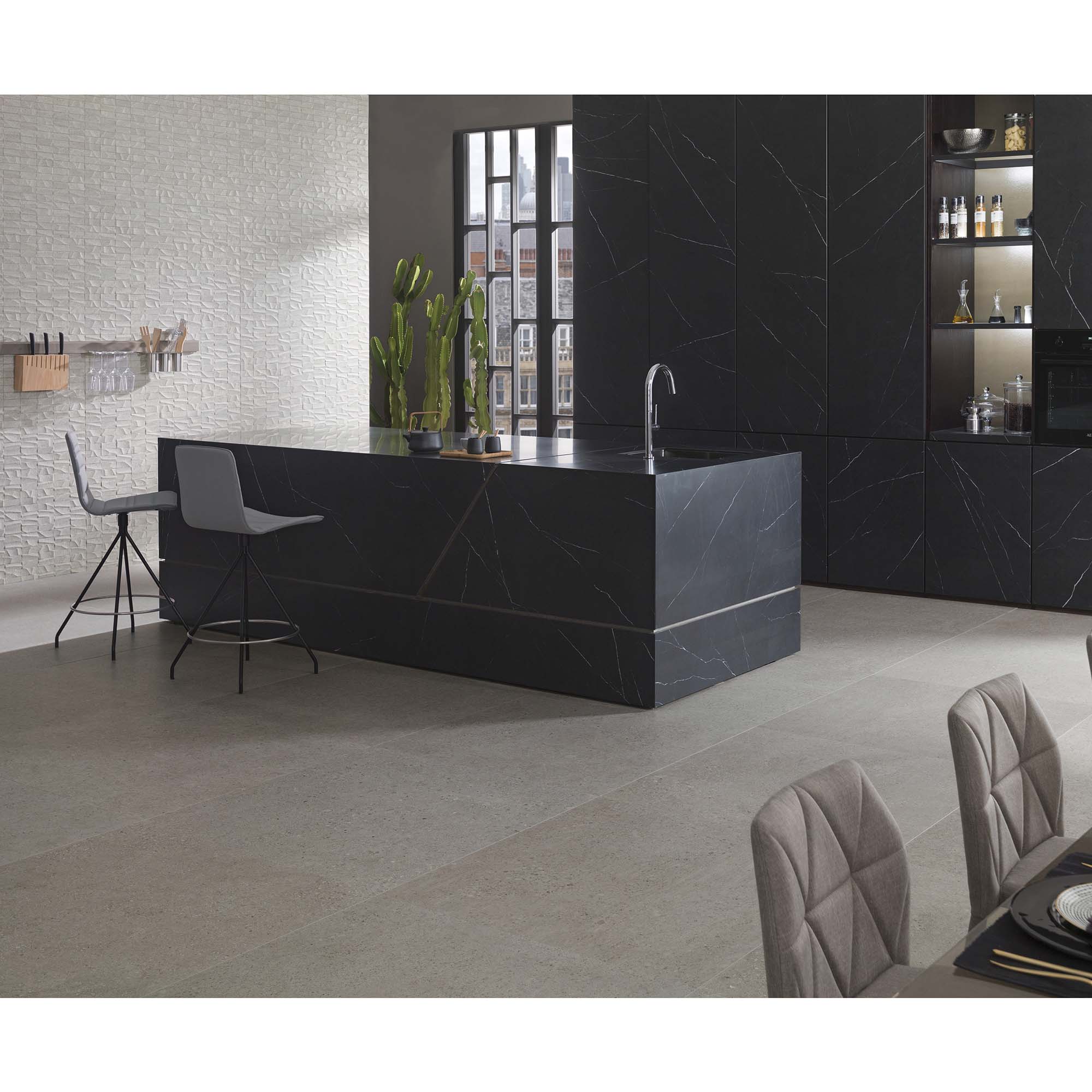Azulejo de suelo rectificado 120x120 cm Prada Porcelanosa - Acero Acero-2