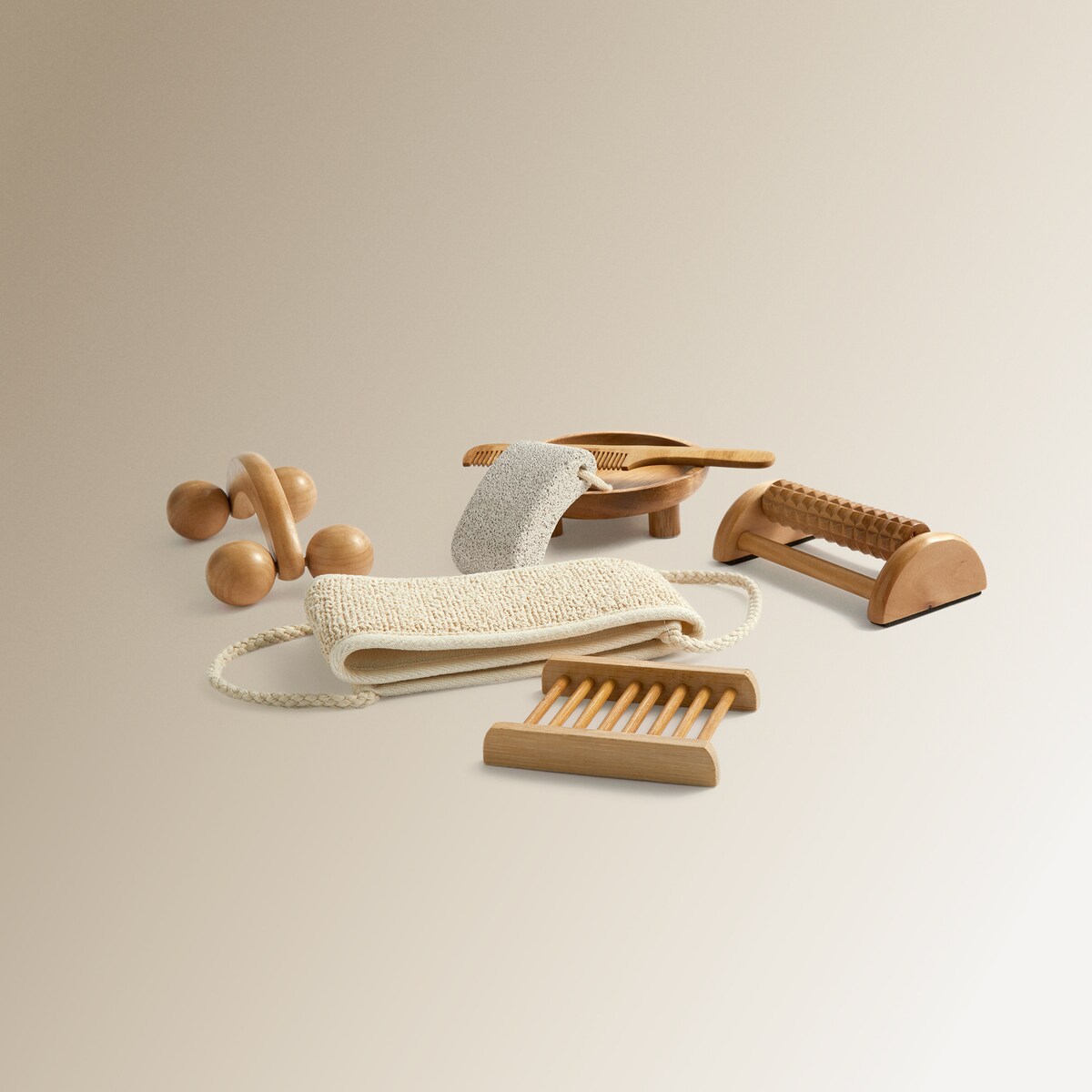 Peine de mano con mango de bambú Kida El Corte Inglés Natural-6