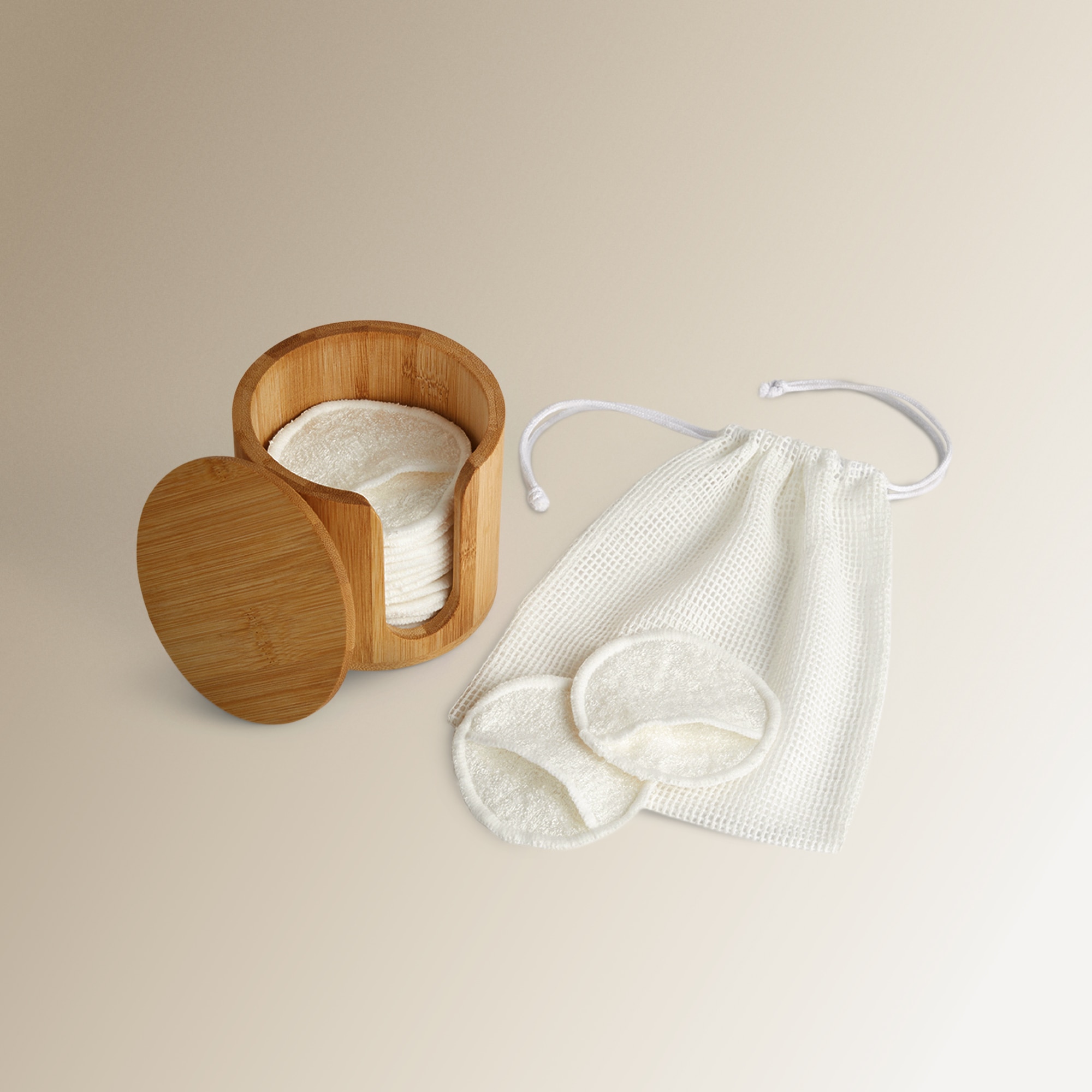 Conjunto de 3 Peças Naturais Desmaquilhante Kida Bamboo-3
