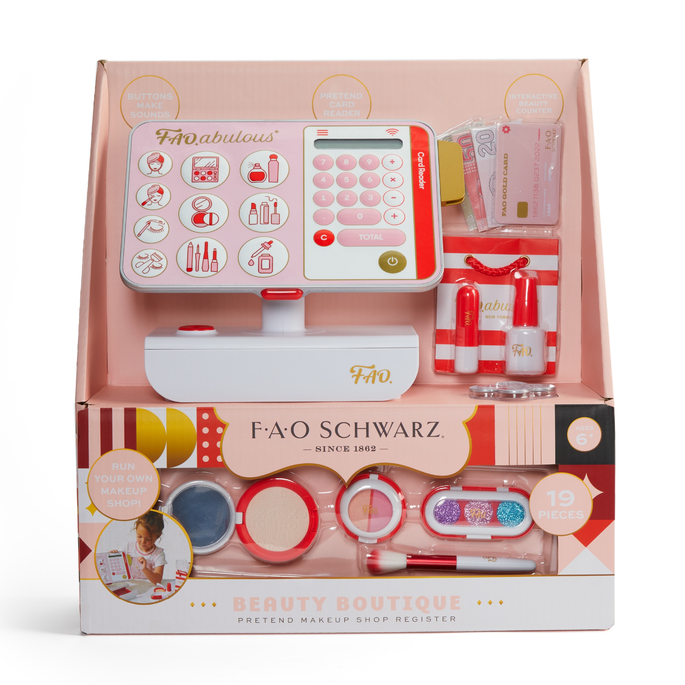 Conjunto de juego de maquillaje de simulación 19 piezas F.A.O. Schwarz 4