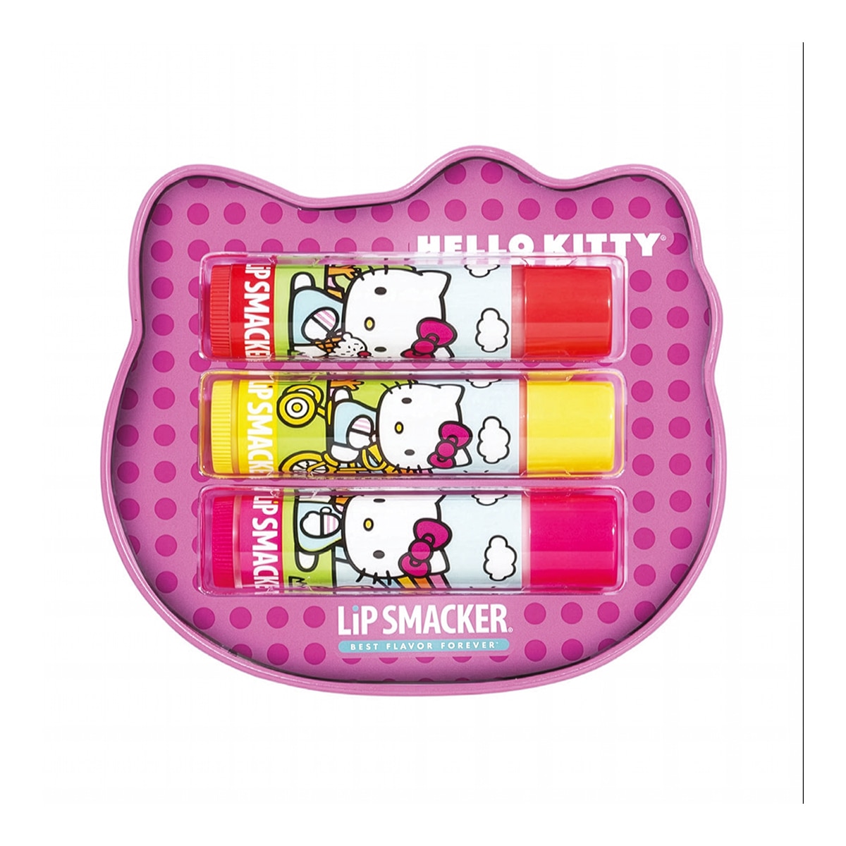 Imagen 5 de Lata metálica con 3 bálsamos labiales infantil Hello Kitty Tin Hello Kitty Lip Smacker modelos surtidos