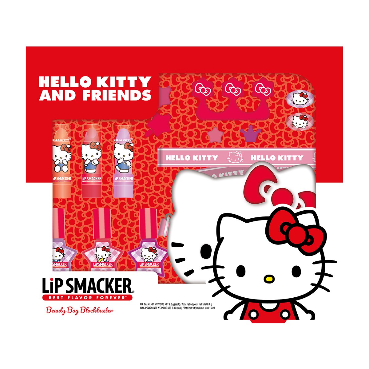 Lip Smacker - Blockbuster de maquillaje infantil Beauty buster Hello Kitty Lip Smacker Moose modelos surtidos.