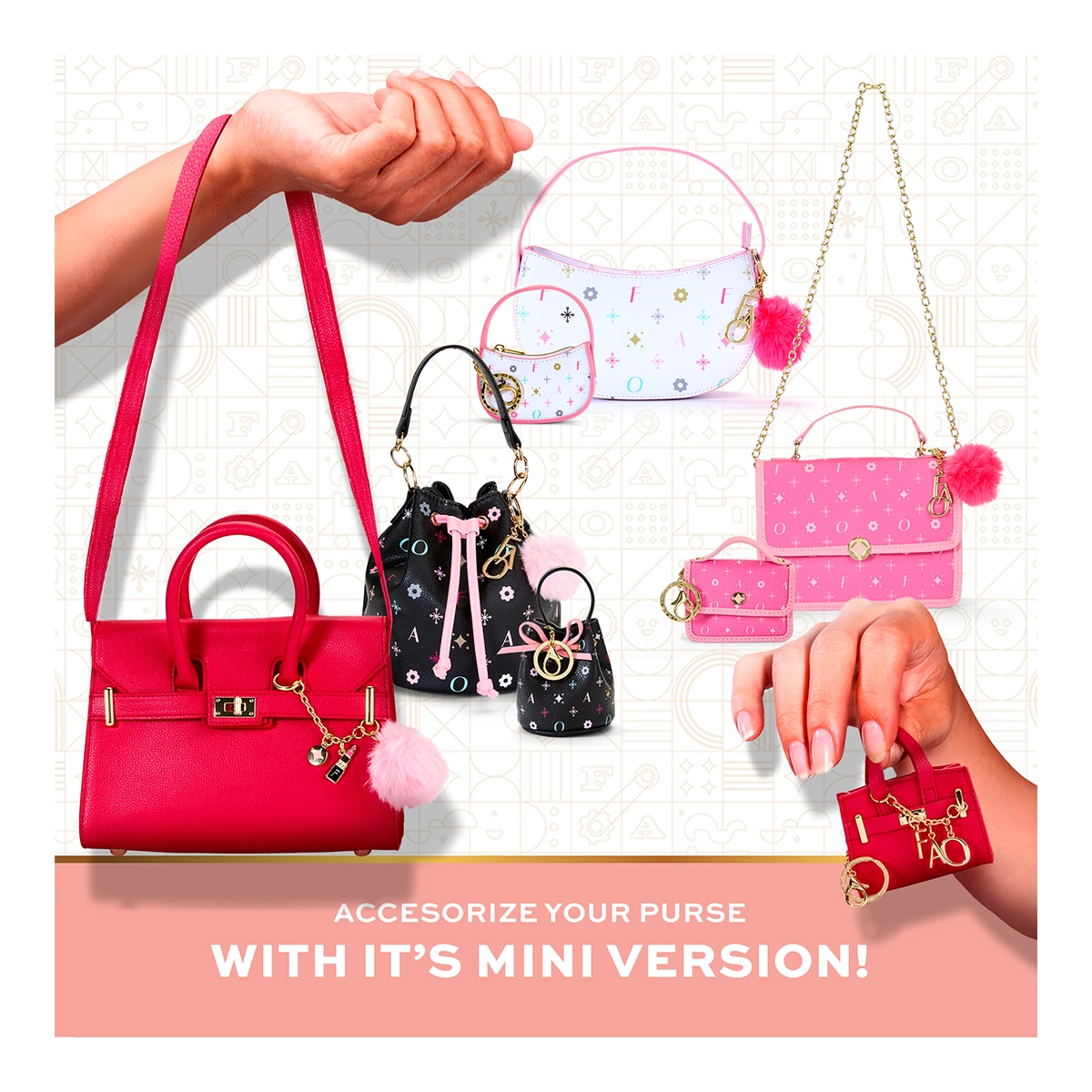 Mini bolso de mano con hebilla F.A.O. Schwarz 6
