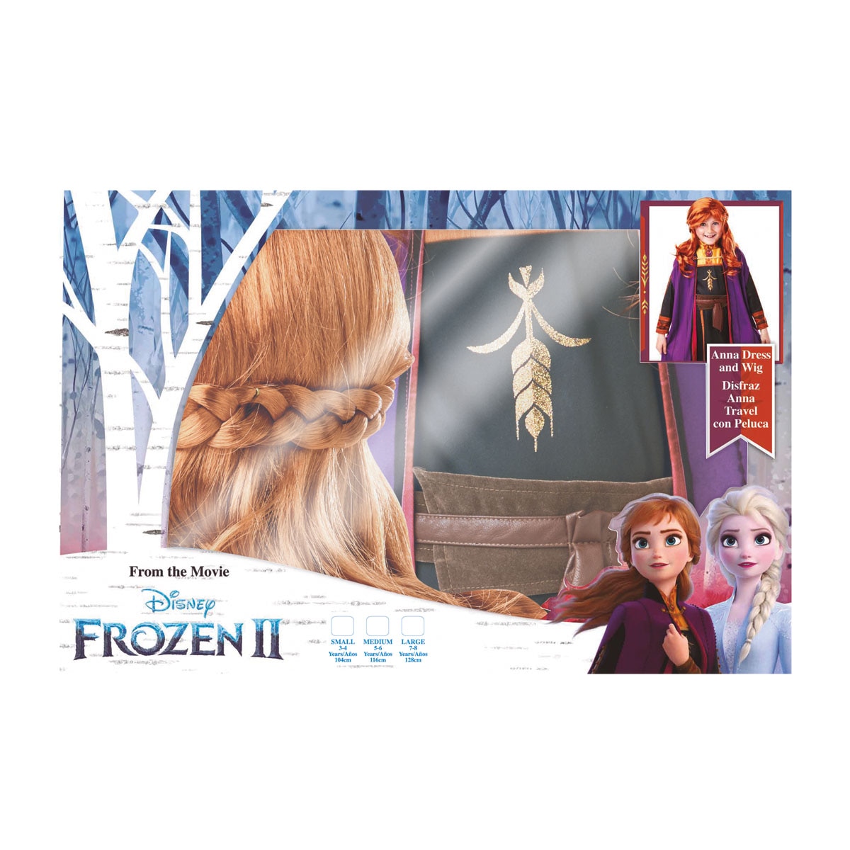 Disfraz infantil en caja Anna Frozen: El Reino de Hielo Disney Rubies 2
