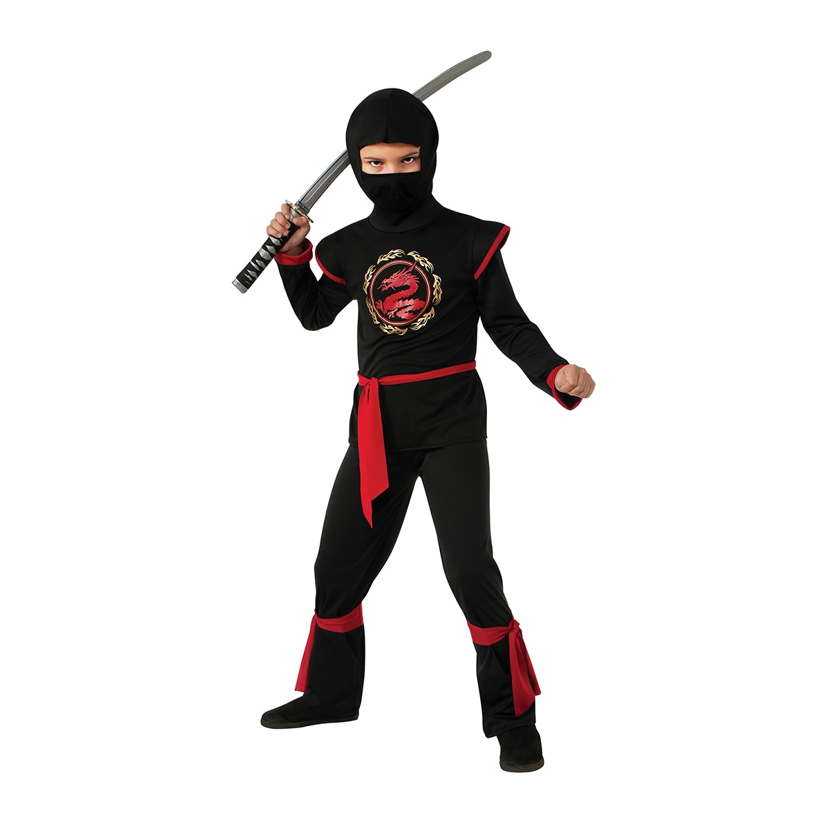 Disfarce Dragon Ninja Preto Infantil 1