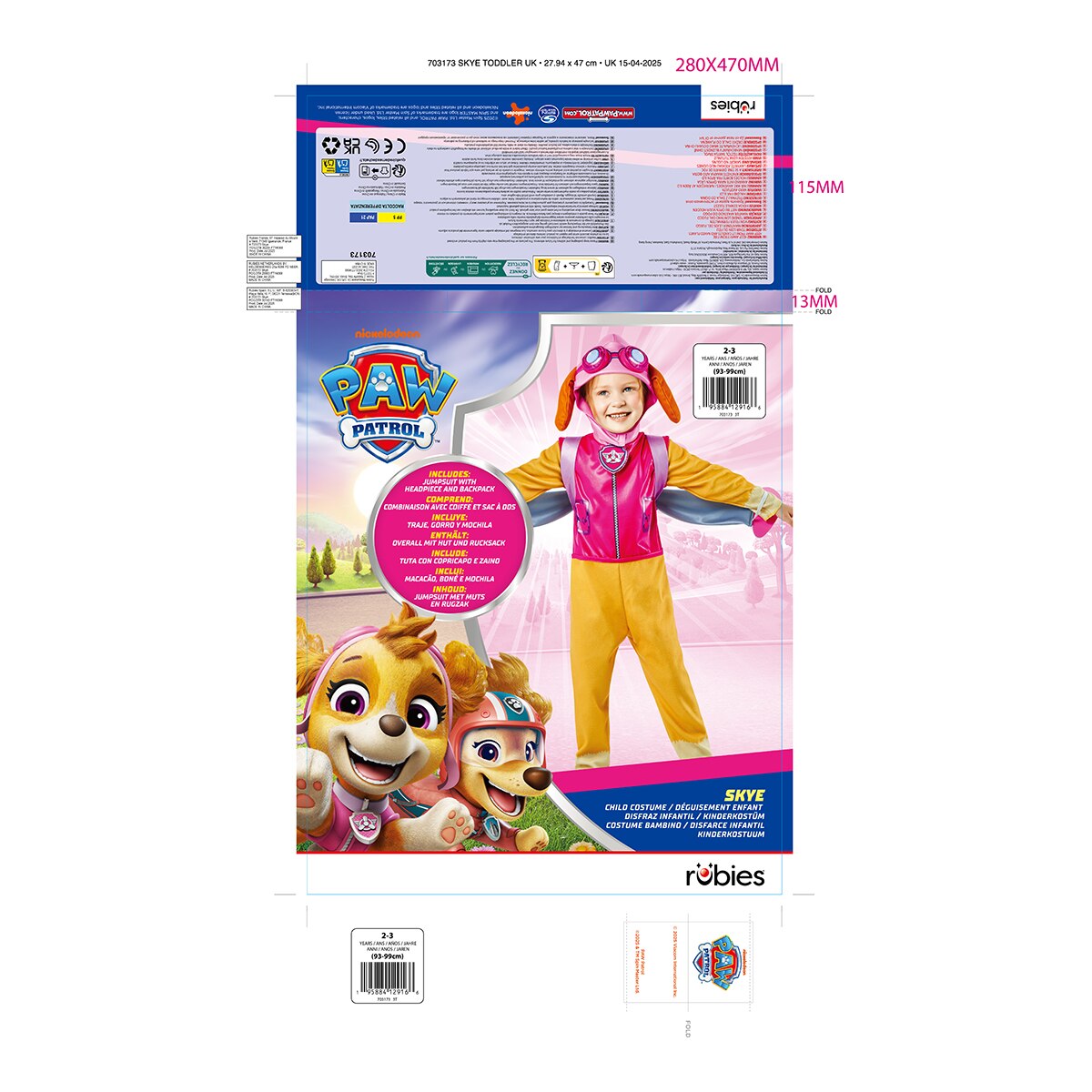 Disfraz Skye Deluxe Infantil Rubies 2