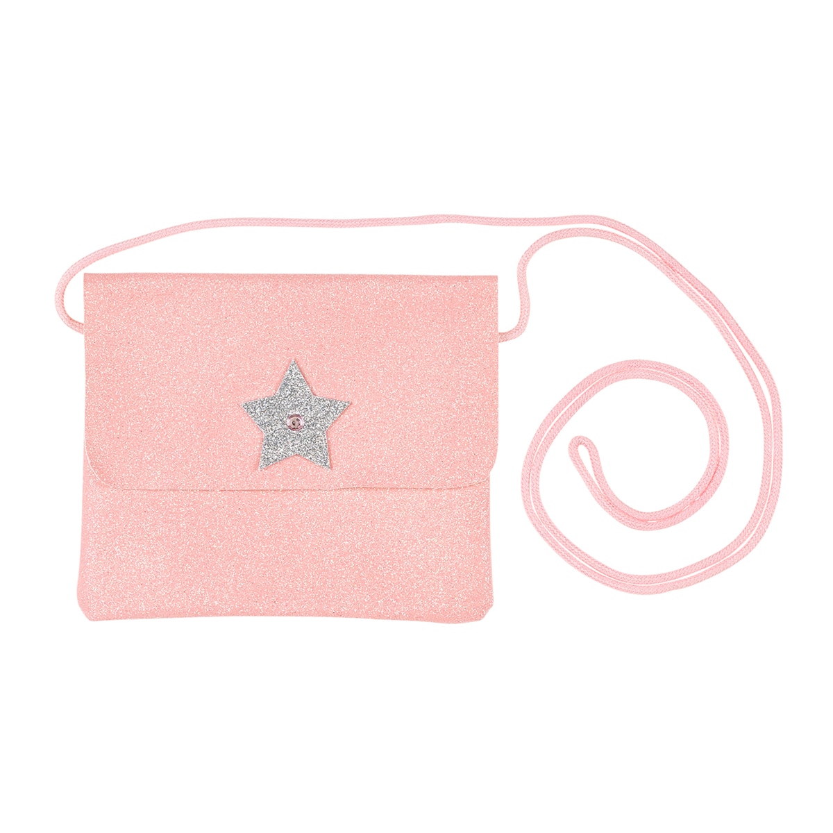 Imagen 0 de Bolso Bapke purpurina rosa palido,estrella plata Souza