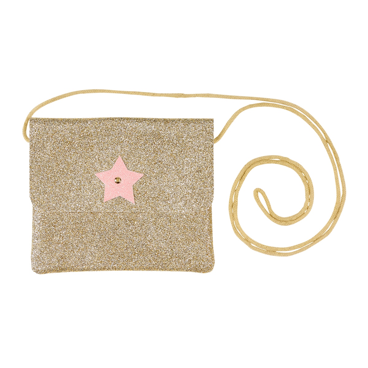 Imagen 0 de Bolso Bapke purpurina dorada, estrella rosa   Souza
