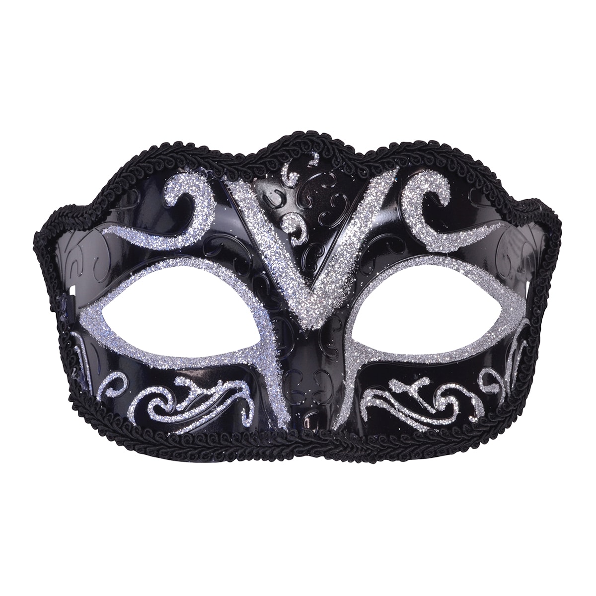 Antifaz Carnaval de Venecia Plata/Negro Rubies 1