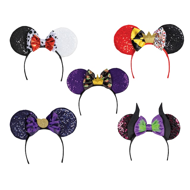 Pack ofical 5 diademas de orejas de Villanas Disney Disguise