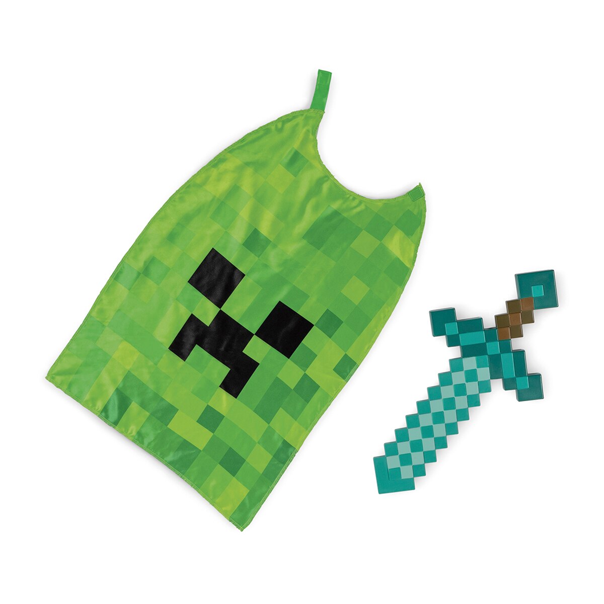 Pack Espada de Diamante 50 cm con Capa Creeper Minecraft Disguise 1