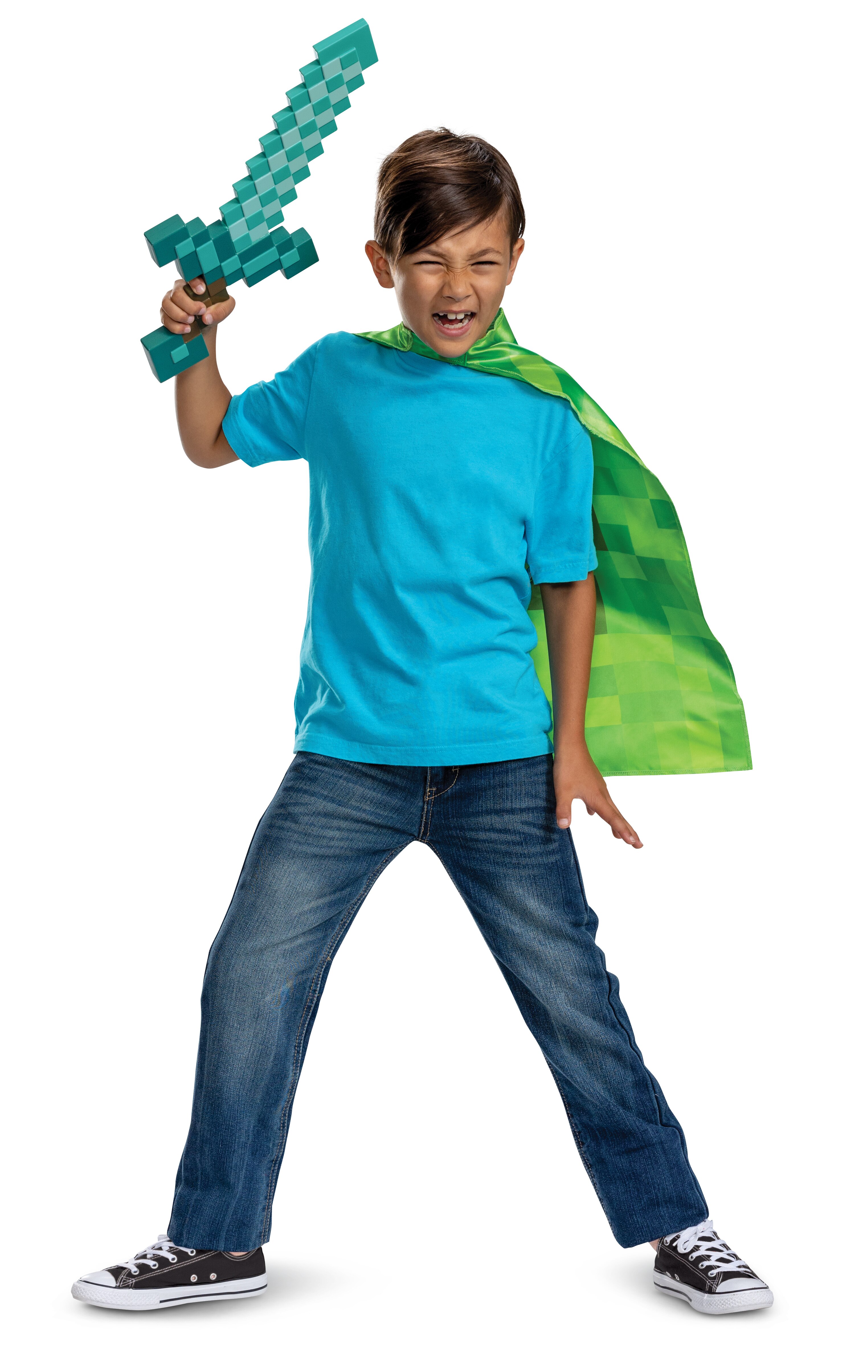 Pack Espada de Diamante 50 cm con Capa Creeper Minecraft Disguise 2