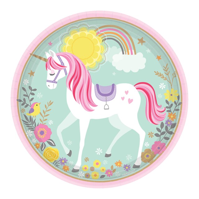 8 platos 22.8cm Unicornio mágico