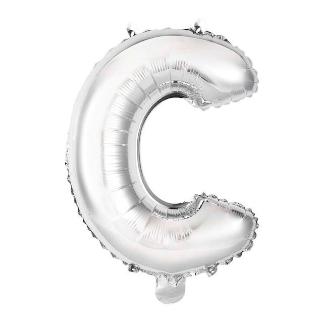 Globo auto-inflable letra : c plata 34cm