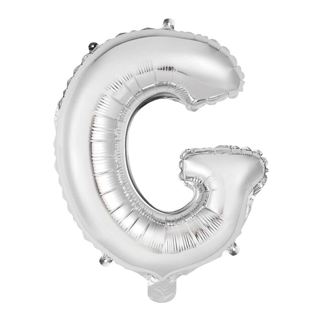 Imagen 0 de Globo auto-inflable letra : g plata 34cm