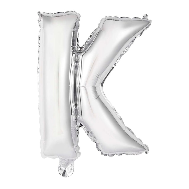 Globo auto-inflable letra : k plata 34cm
